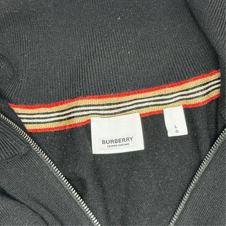 Burberry Burberry Black Long Sleeve Polo Sweater Size US L / EU 52-54 / 3 - 3 Thumbnail