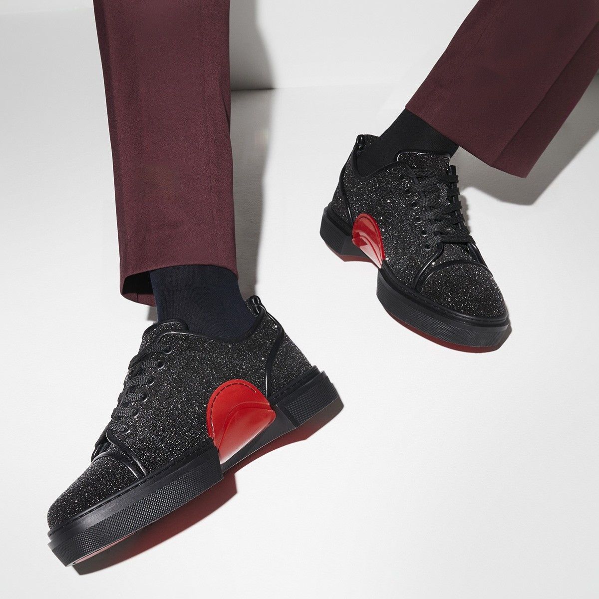 Christian Louboutin adolon junior black (glitter) Size US 12 / EU 45 - 2 Thumbnail