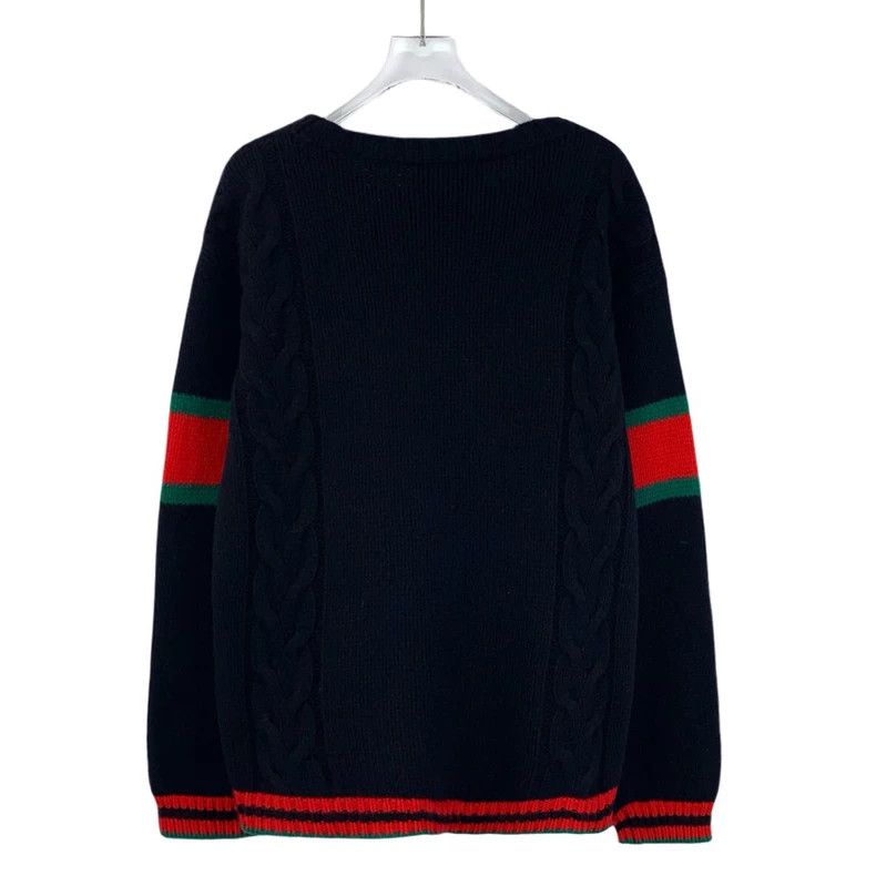 Gucci gucci navy cable knit long sleeve sweater-dmc Size US L / EU 52-54 / 3 - 2 Thumbnail