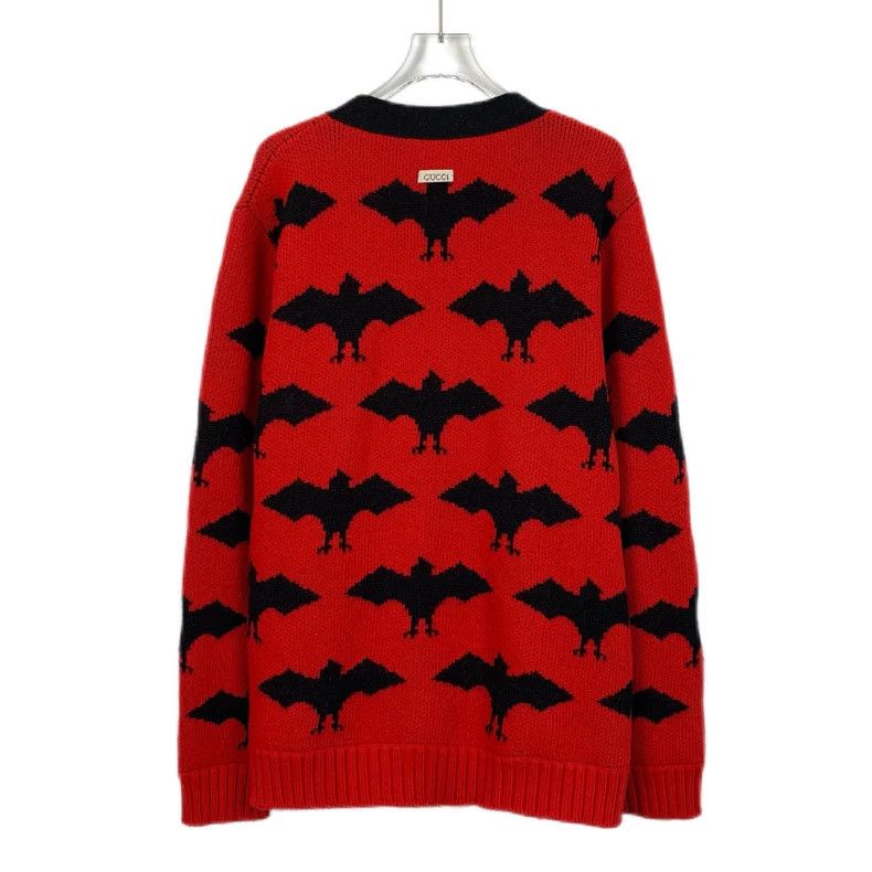 Gucci Gucci Red Bat Pattern Wool Knit Cardigan-dmc Size US M / EU 48-50 / 2 - 2 Thumbnail
