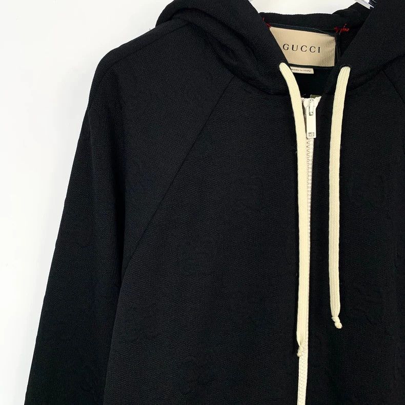 Gucci gucci black gg hoodie with drawstring zipper-dmc Size US M / EU 48-50 / 2 - 3 Thumbnail
