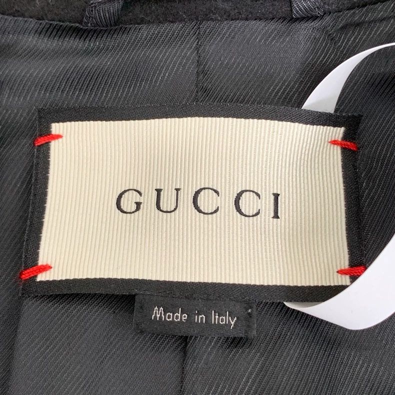 Gucci black wool single-breasted coat by Gucci-dmc Size 22" - 5 Thumbnail