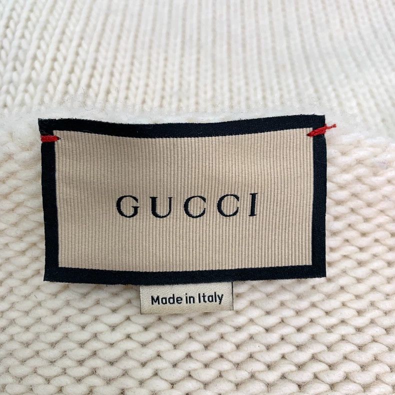 gucci beige wool blend zip sweater size L-dmc