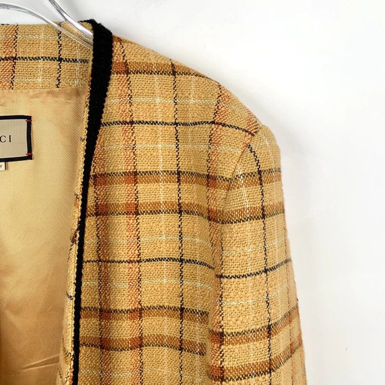 Gucci gucci orange plaid v-neck jacket coat-dmc Size US M / EU 48-50 / 2 - 3 Thumbnail