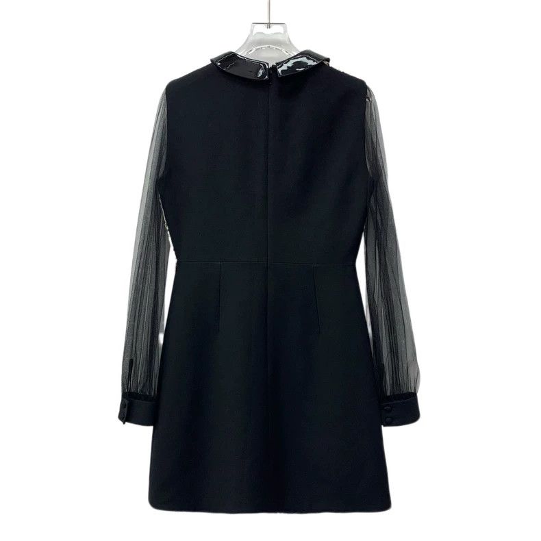 Gucci black lace wool dress with sheer sleeves-dmc Size US M / EU 48-50 / 2 - 2 Thumbnail