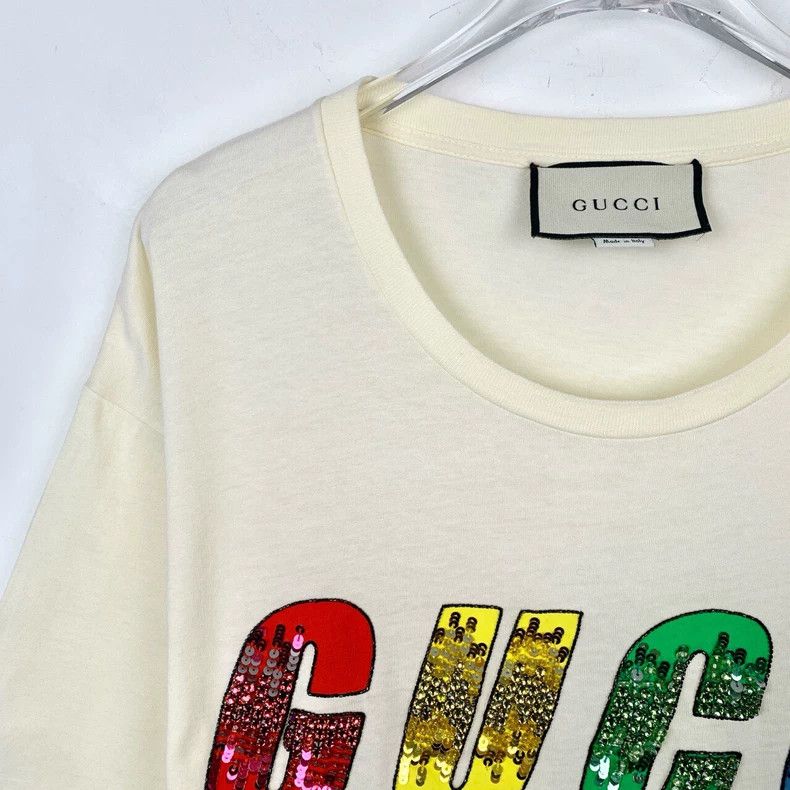 Gucci gucci logo sequin design short sleeve t-shirt-dmc Size US S / EU 44-46 / 1 - 3 Thumbnail