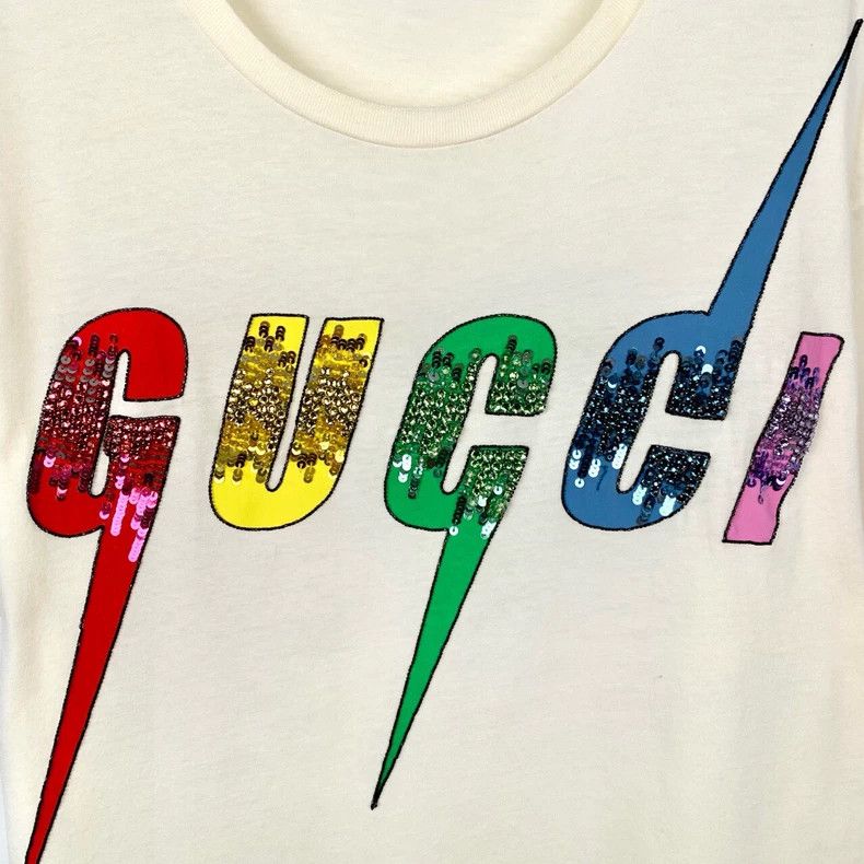 Gucci gucci logo sequin design short sleeve t-shirt-dmc Size US S / EU 44-46 / 1 - 4 Thumbnail