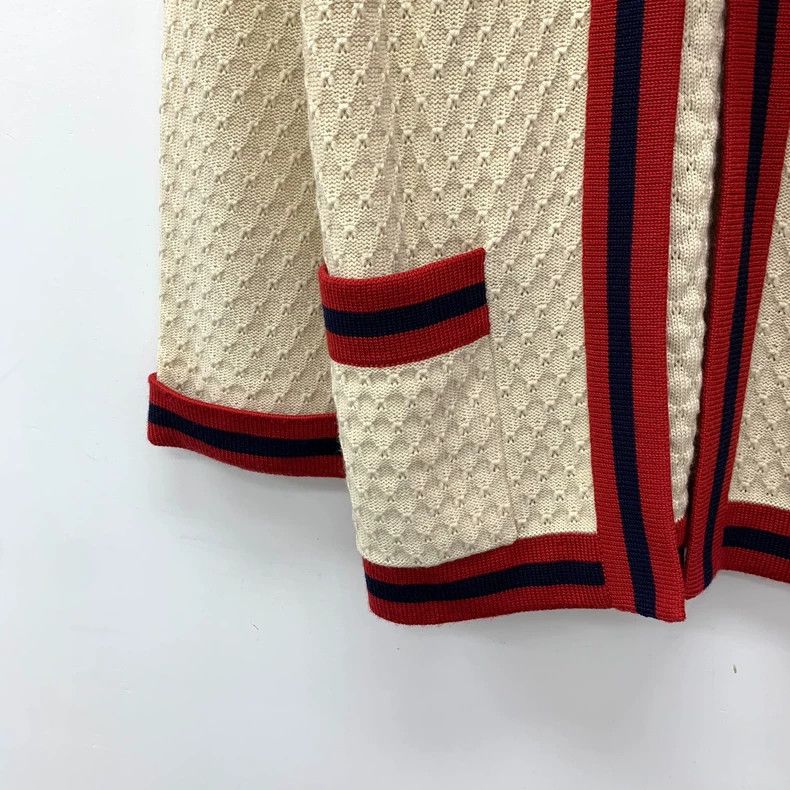 Gucci beige striped bow tie knit cardigan-dmc Size US XS / EU 42 / 0 - 4 Thumbnail