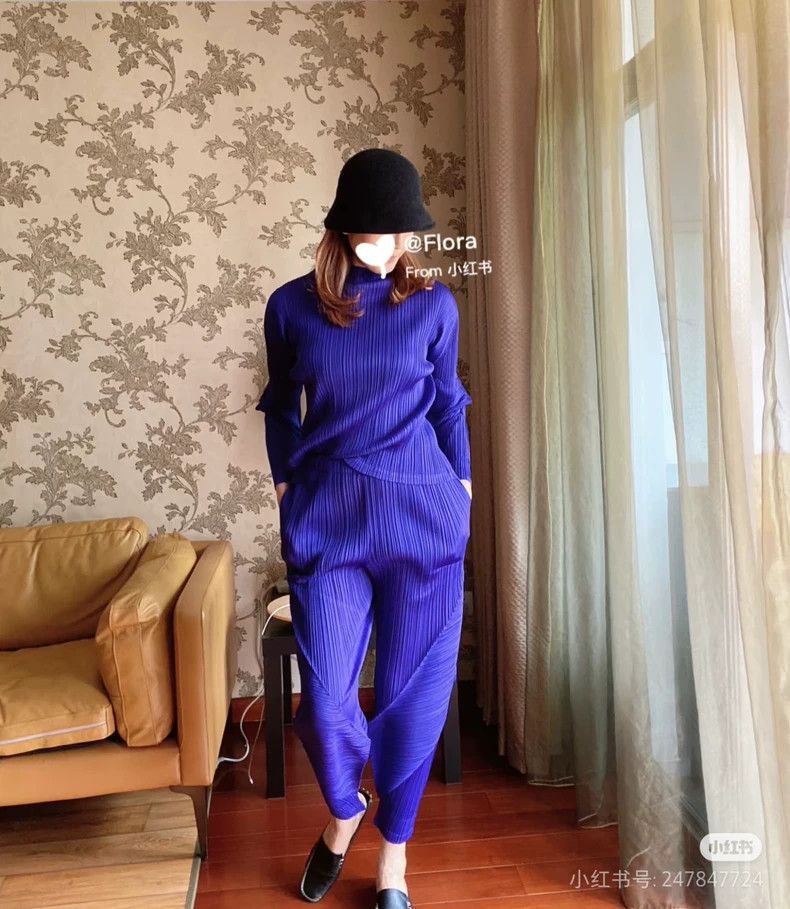 Issey Miyake Issey Miyake Pleated Top in Purple-dmc Size US M / EU 48-50 / 2 - 6 Thumbnail