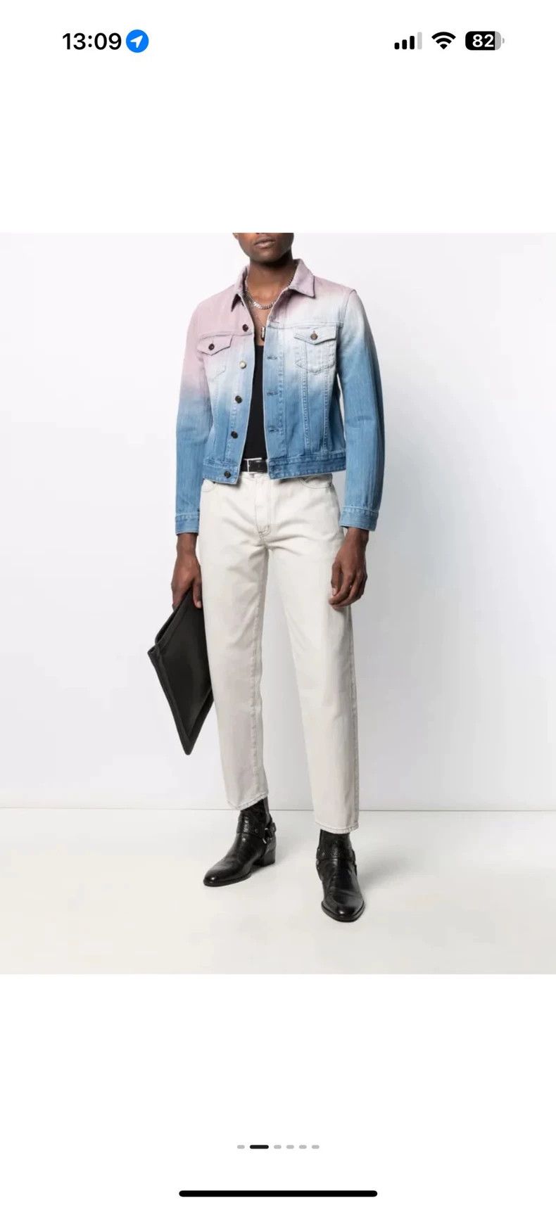 Saint Laurent Paris saint laurent denim jacket in gradient color-dmc Size US XL / EU 56 / 4 - 2 Thumbnail