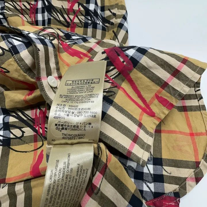 Burberry Burberry Classic Plaid Graffiti Long Sleeve Shirt Size US L / EU 52-54 / 3 - 4 Thumbnail