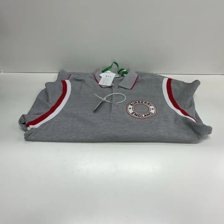 Burberry Burberry Logo Pattern Embroidered Cotton Polo Shirt Size US M / EU 48-50 / 2 - 10 Thumbnail