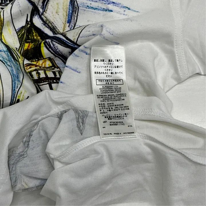 Burberry Burberry Sketch Printed White Short Sleeve T-Shirt Size US S / EU 44-46 / 1 - 3 Thumbnail