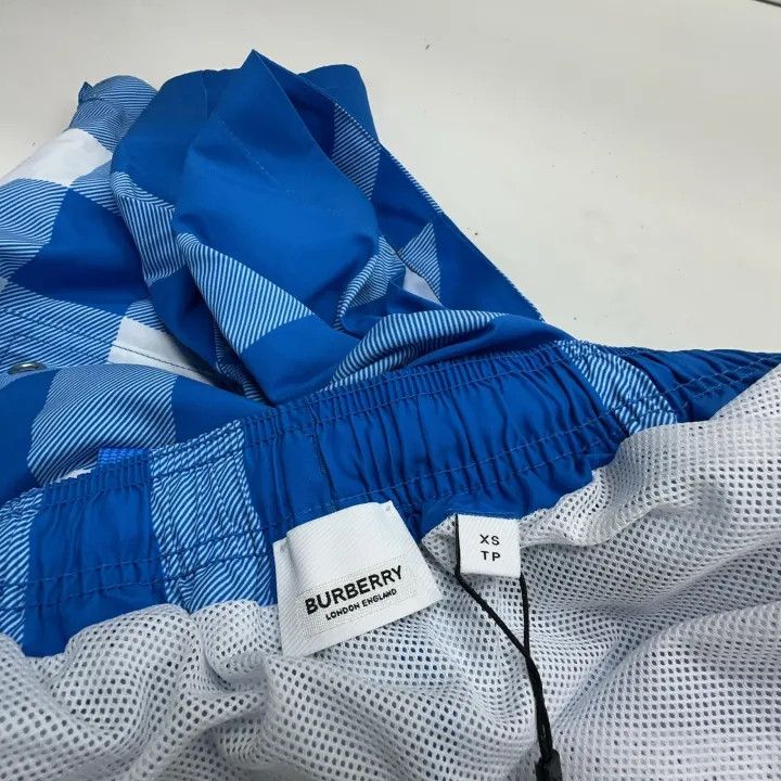 Burberry Burberry SS23 Blue Check Drawstring Casual Shorts Size US 26 / EU 42 - 5 Thumbnail