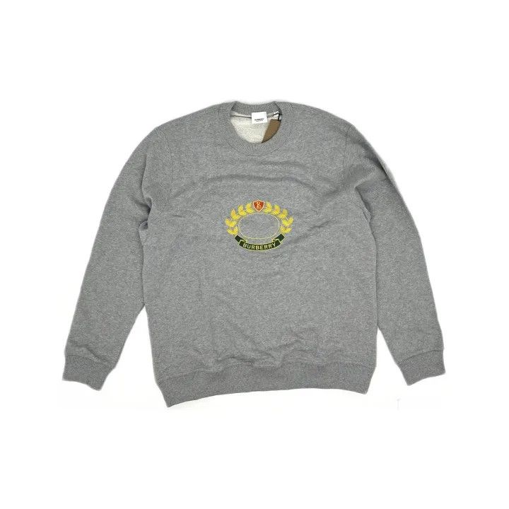 Burberry Burberry Gray Embroidered Long Sleeve Sweatshirt Size US XL / EU 56 / 4 - 2 Thumbnail