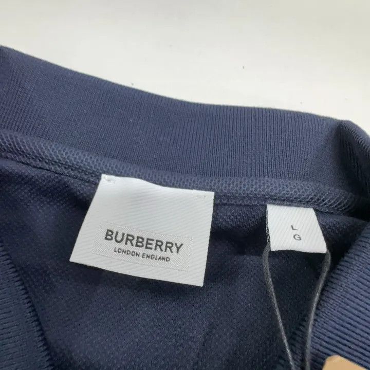 Burberry Burberry Logo Pattern Navy Blue Polo Shirt Size US L / EU 52-54 / 3 - 12 Thumbnail