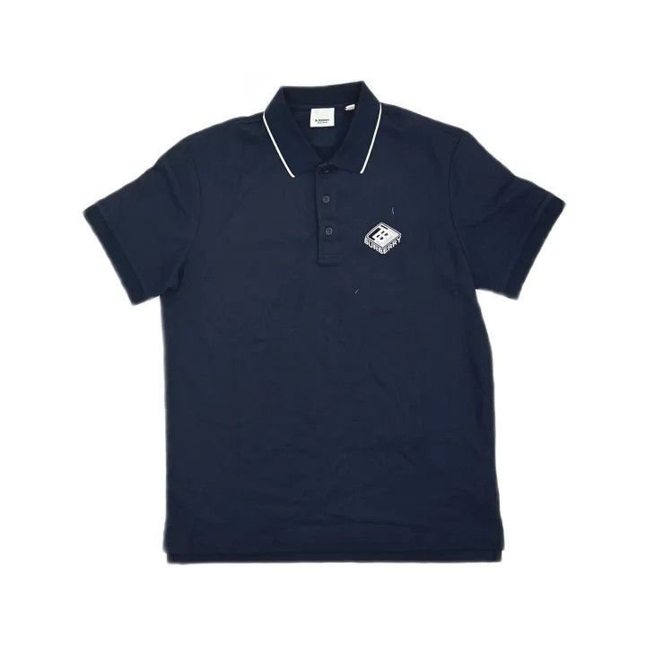 Burberry Burberry Logo Pattern Navy Blue Polo Shirt Size US L / EU 52-54 / 3 - 2 Thumbnail