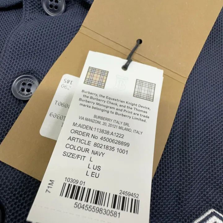 Burberry Burberry Logo Pattern Navy Blue Polo Shirt Size US L / EU 52-54 / 3 - 11 Thumbnail