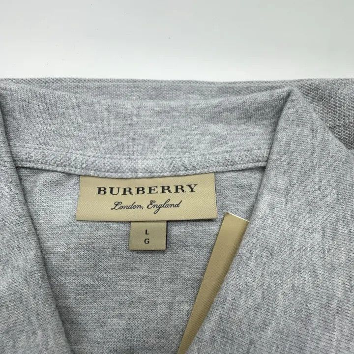 Burberry Burberry Gray Logo Embroidered Short Sleeve Polo Size US L / EU 52-54 / 3 - 10 Thumbnail