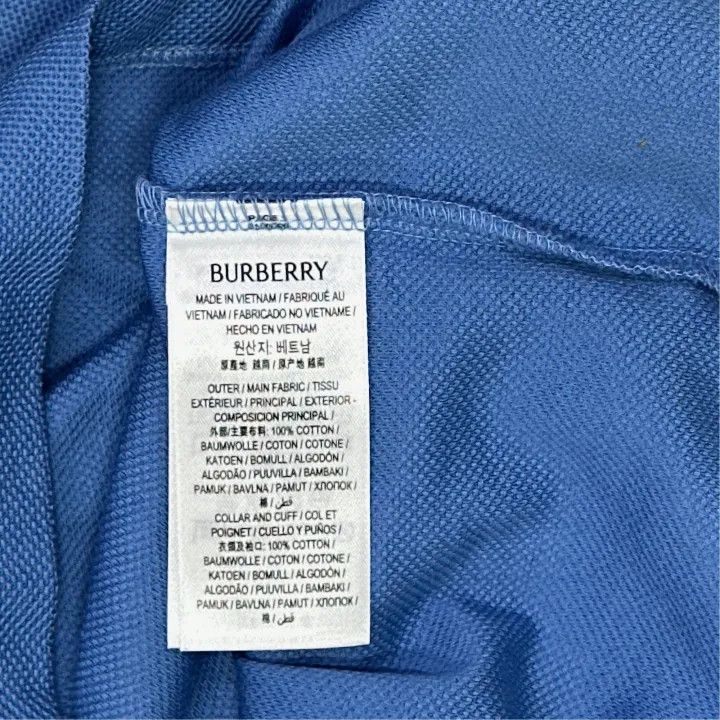 Burberry Burberry Blue Embroidered Logo Short Sleeve Polo Size US L / EU 52-54 / 3 - 2 Thumbnail