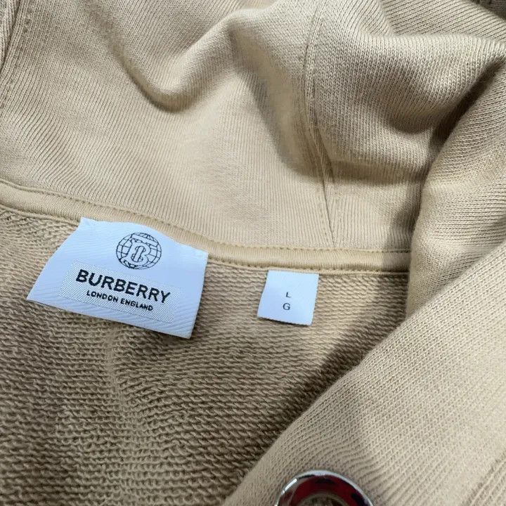 Burberry Burberry Logo Printed Zip-Up Hooded Sweatshirt Size US L / EU 52-54 / 3 - 4 Thumbnail