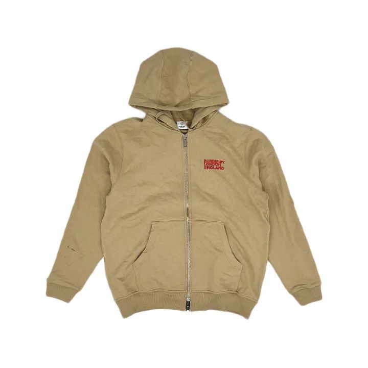 Burberry Burberry Logo Printed Zip-Up Hooded Sweatshirt Size US L / EU 52-54 / 3 - 2 Thumbnail