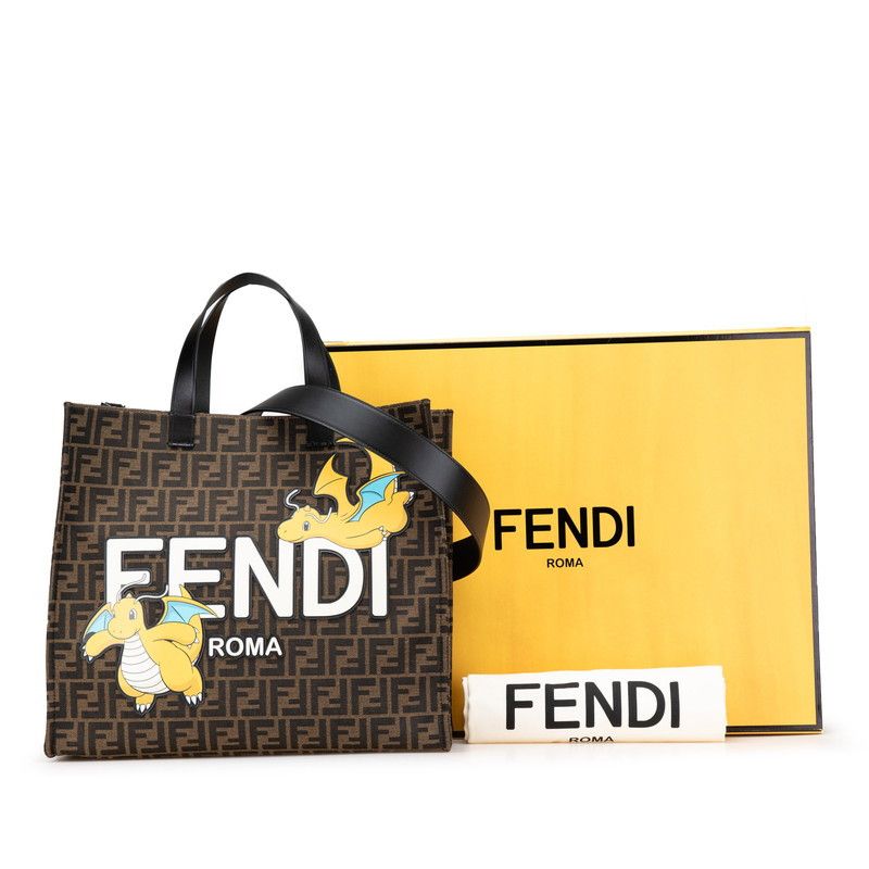 Fendi Fendi Fendi Sunshine Tote Fragment Pokémon Dragonite 2way Canvas Leather Bag Canvas Shoulder Bag 8BH357 Size ONE SIZE - 9 Thumbnail