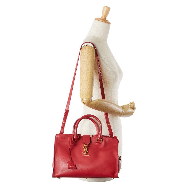 Yves Saint Laurent Yves Saint Laurent Saint Laurent Baby Cabas Leather 2way Bag Leather Shoulder Bag 394461 Size ONE SIZE - 17 Thumbnail
