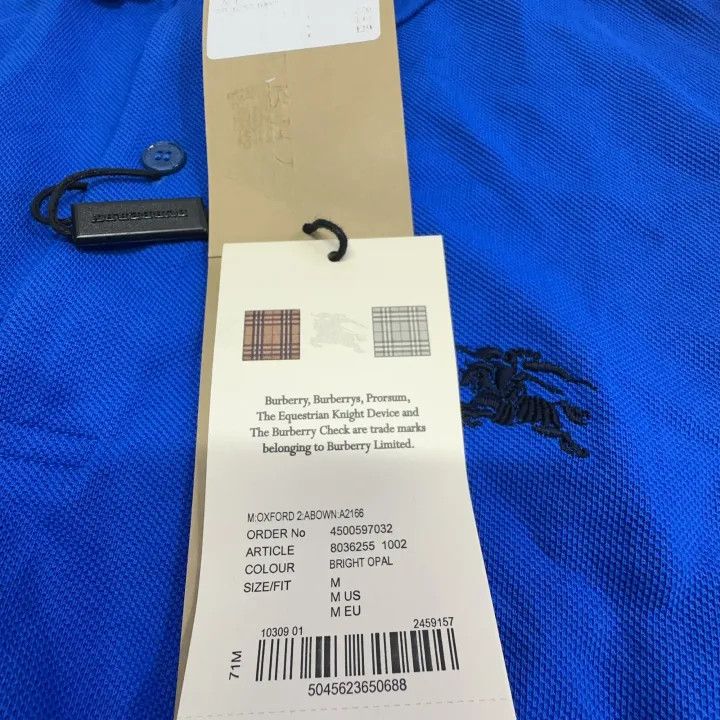 Burberry Burberry Blue Logo Embroidered Short Sleeve Polo Size US M / EU 48-50 / 2 - 11 Thumbnail