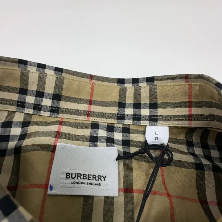 Burberry Burberry Beige Plaid Long Sleeve Shirt Size US L / EU 52-54 / 3 - 10 Thumbnail