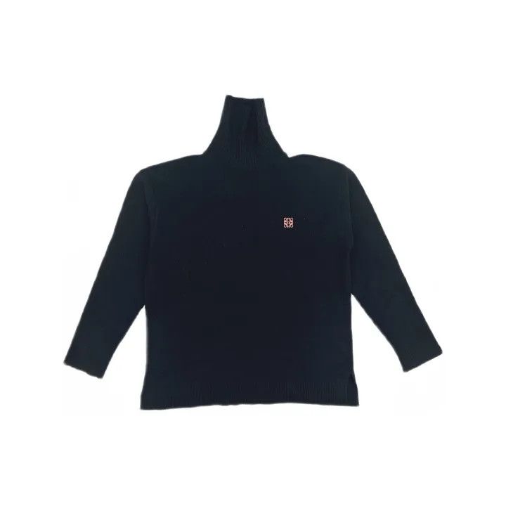 Loewe Loewe Black Logo Embroidered Turtleneck Sweater Size US XL / EU 56 / 4 - 2 Thumbnail