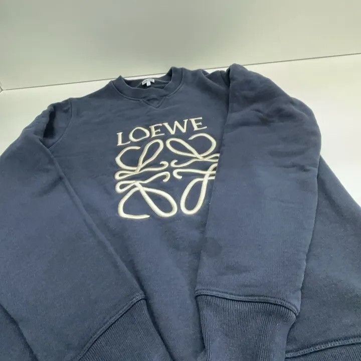 Loewe Loewe Navy Blue Logo Embroidered Sweatshirt Size US M / EU 48-50 / 2 - 8 Thumbnail