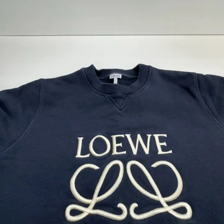 Loewe Loewe Navy Blue Logo Embroidered Sweatshirt Size US M / EU 48-50 / 2 - 7 Thumbnail