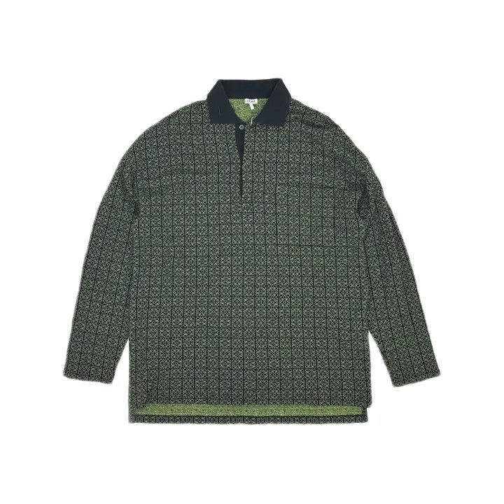 Loewe Loewe Logo Patterned Loose Fit Long Sleeve Polo Size US XS / EU 42 / 0 - 2 Thumbnail