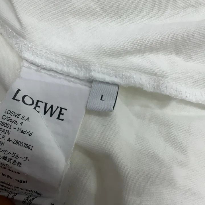 Loewe Loewe White Anagram Embroidered Short Sleeve T-Shirt Size US L / EU 52-54 / 3 - 4 Thumbnail