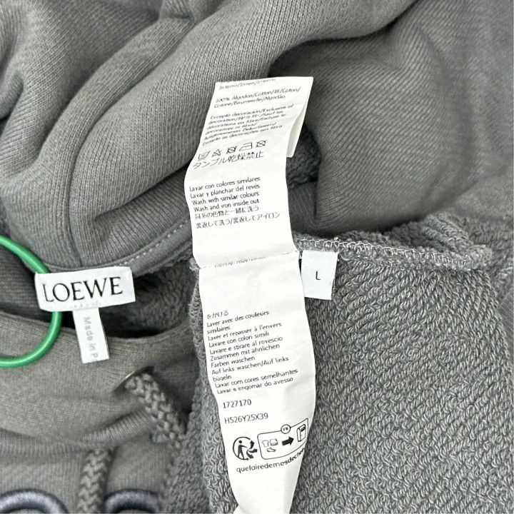 Loewe Loewe Grey Embroidered Hoodie for Men Size US L / EU 52-54 / 3 - 3 Thumbnail
