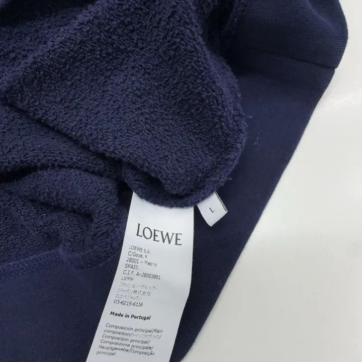 Loewe LOEWE Anagram Embroidered Logo Hoodie Navy Size US L / EU 52-54 / 3 - 5 Thumbnail