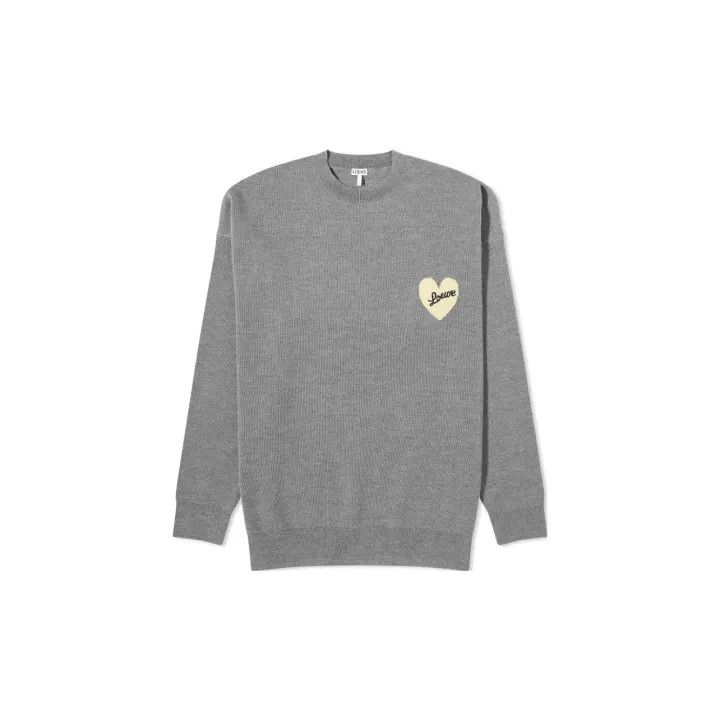 Loewe Loewe Gray Heart Print Long Sleeve Sweatshirt Size US S / EU 44-46 / 1 - 2 Thumbnail