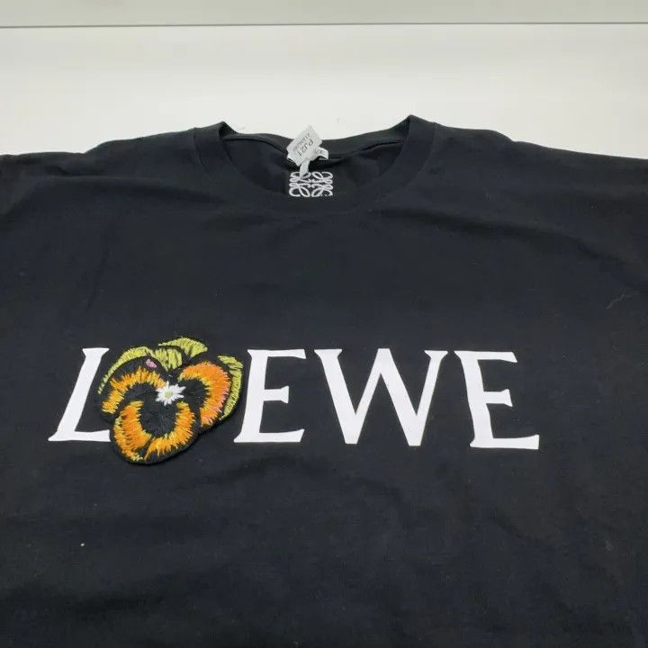 Loewe Loewe Black Cotton Embroidered T-Shirt Size US S / EU 44-46 / 1 - 6 Thumbnail