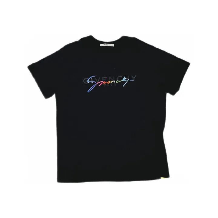 Givenchy Givenchy Black Embroidered Cotton T-Shirt for Men Size US M / EU 48-50 / 2 - 2 Thumbnail