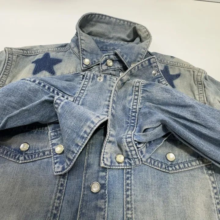 Givenchy Givenchy Blue Denim Long Sleeve Star Shirt Size US M / EU 48-50 / 2 - 8 Thumbnail