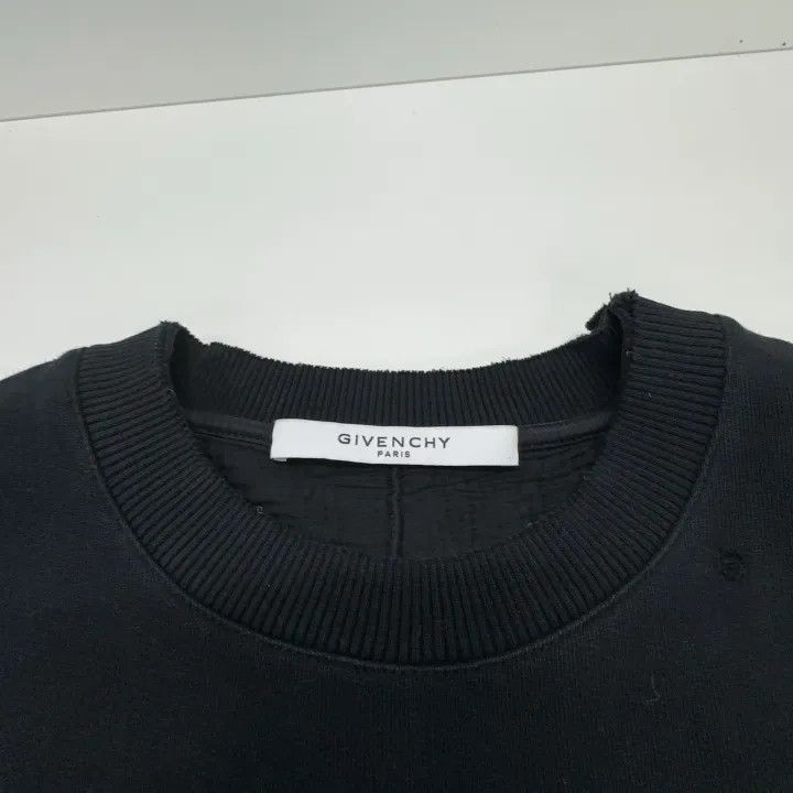 Givenchy Givenchy Distressed Black Sweatshirt for Men Size US XS / EU 42 / 0 - 4 Thumbnail
