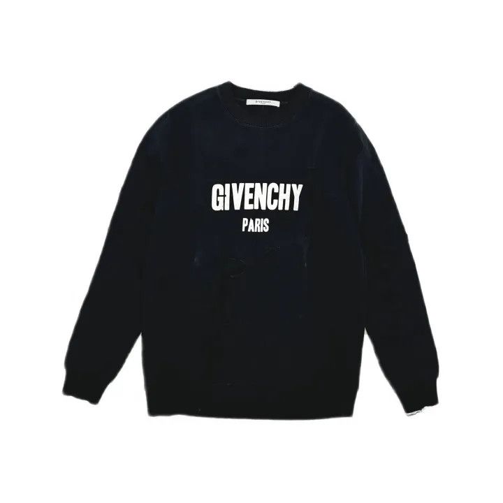 Givenchy Givenchy Distressed Black Sweatshirt for Men Size US XS / EU 42 / 0 - 2 Thumbnail
