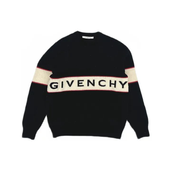 Givenchy Givenchy Black Logo Knit Sweater for Men Size US L / EU 52-54 / 3 - 2 Thumbnail