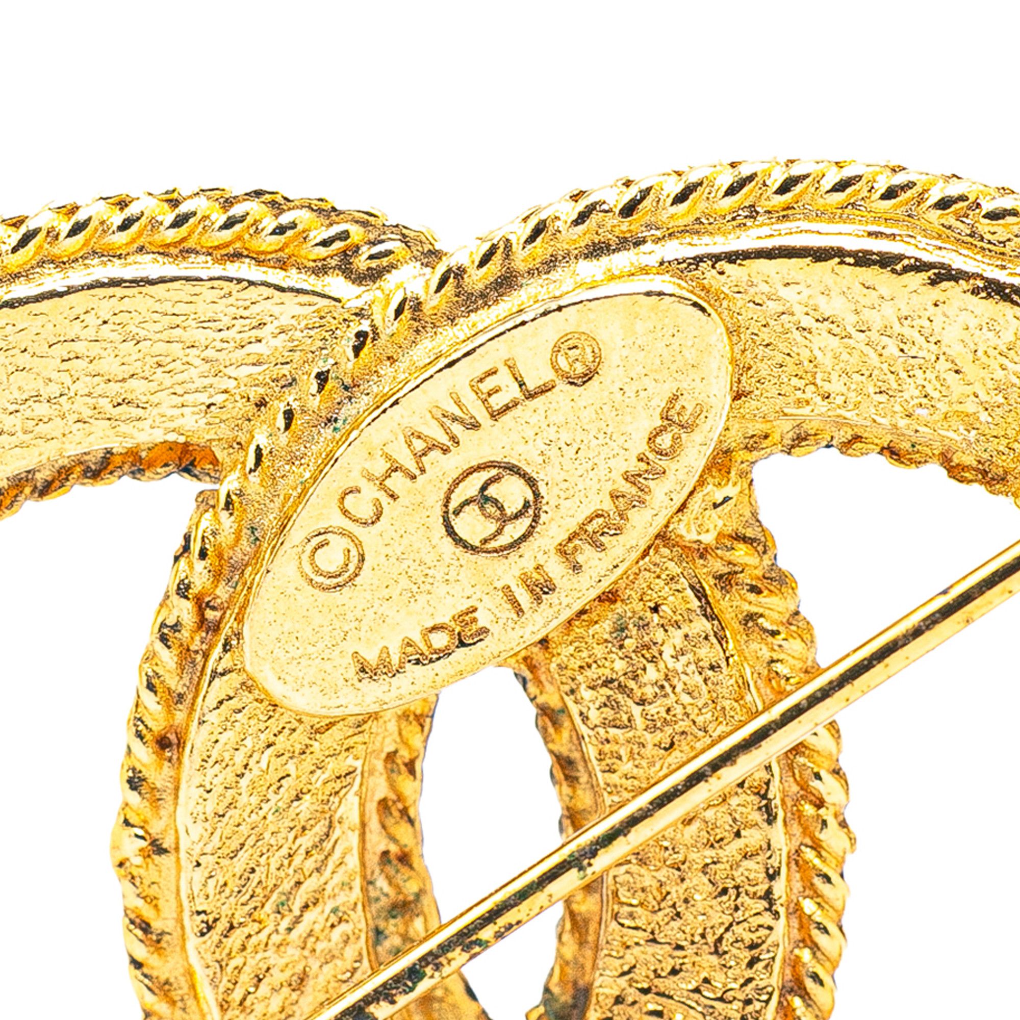 Chanel Chanel Gold Plated CC Brooch Size ONE SIZE - 3 Thumbnail