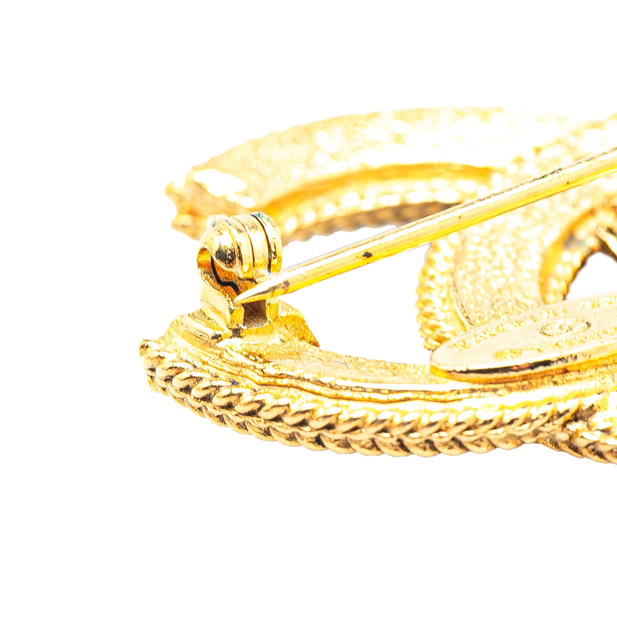 Chanel Chanel Gold Plated CC Brooch Size ONE SIZE - 4 Thumbnail