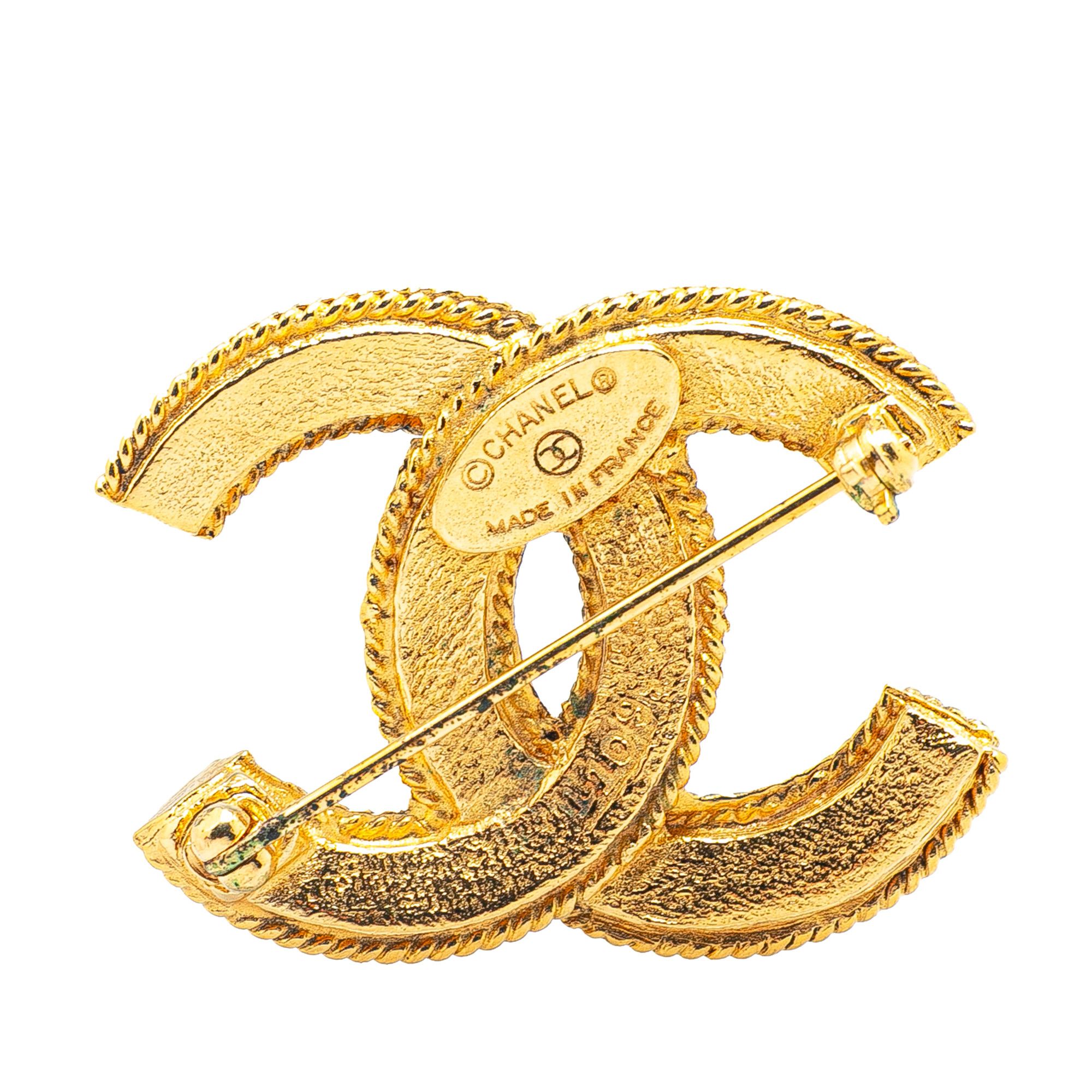 Chanel Chanel Gold Plated CC Brooch Size ONE SIZE - 2 Thumbnail