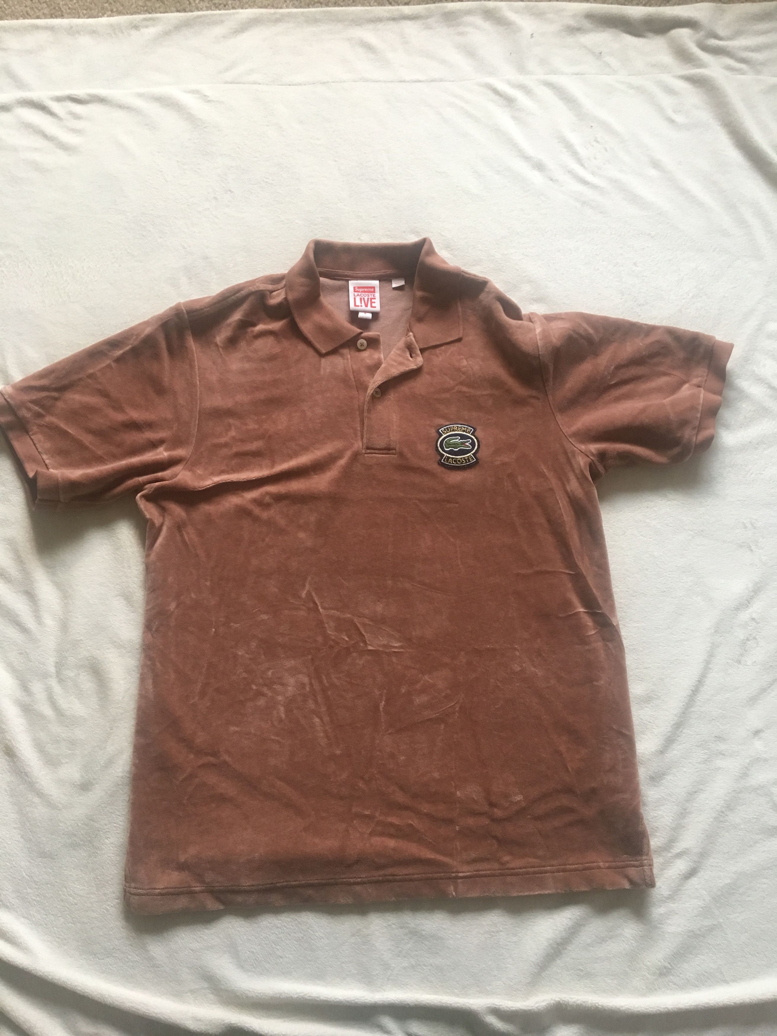 Supreme lacoste velour outlet polo