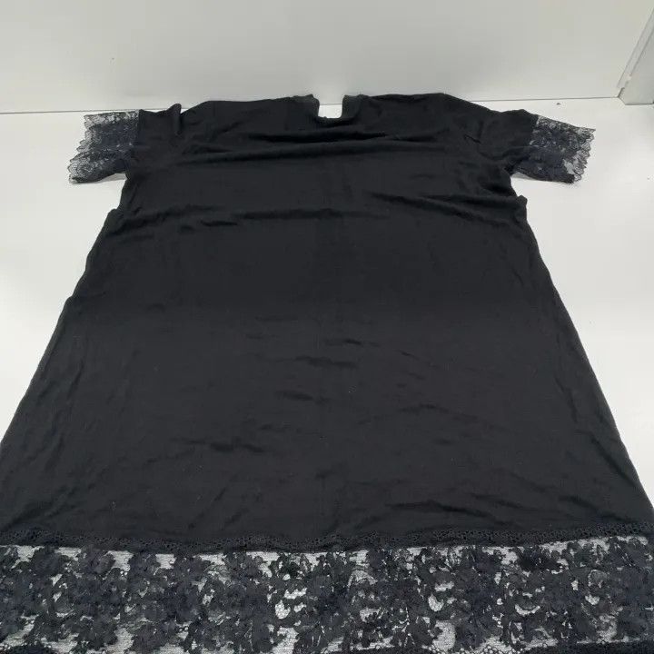 Givenchy Givenchy Casual Black T-Shirt with Lace Details Size US S / EU 44-46 / 1 - 10 Thumbnail