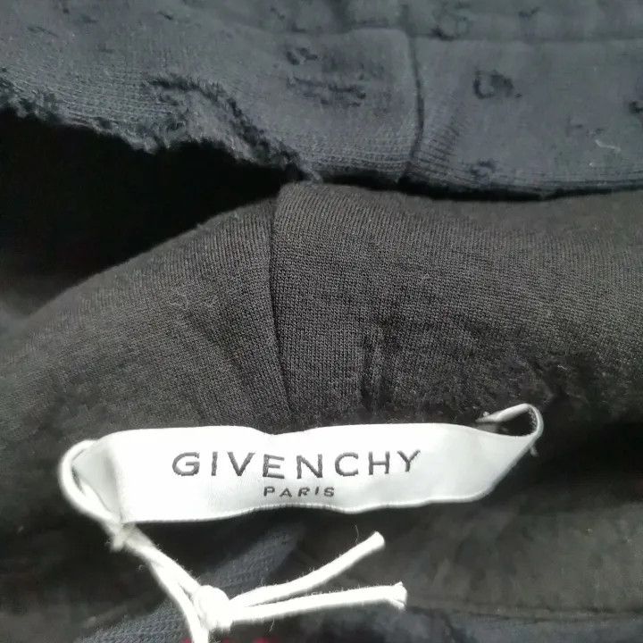Givenchy Givenchy Black Distressed Logo Hoodie Size US XS / EU 42 / 0 - 4 Thumbnail